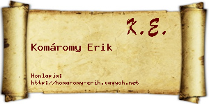 Komáromy Erik névjegykártya